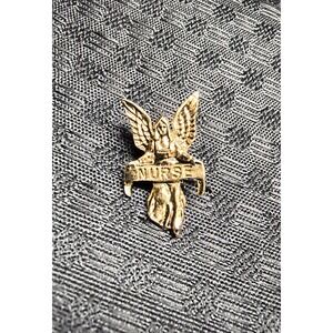 Vintage Guardian Angel Nurse Brooch Lapel Pin~ Thank You Or Graduation Gift Idea